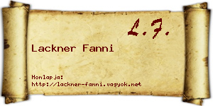 Lackner Fanni névjegykártya